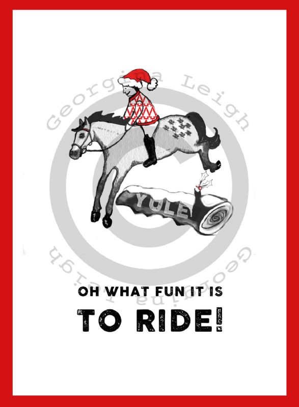 Horse Jump Christmas Card